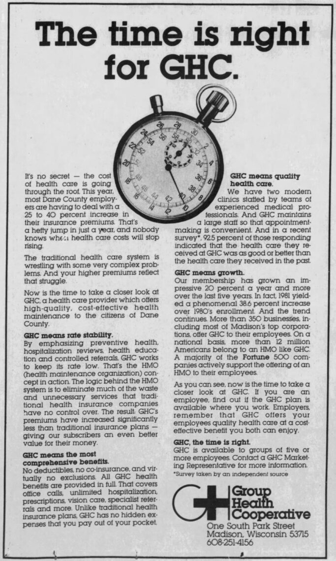 1982 newspaper article